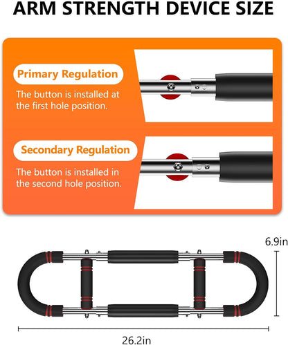 Twister Arm Trainer, Adjustable Resistance Spring Workout Bar for Chest, Arms, Shoulders and Forearms Muscle Training, Portable Home Fitness Equipment, Upper Body Strength Trainer