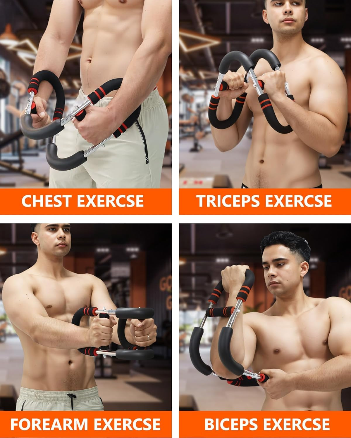 Twister Arm Trainer, Adjustable Resistance Spring Workout Bar for Chest, Arms, Shoulders and Forearms Muscle Training, Portable Home Fitness Equipment, Upper Body Strength Trainer